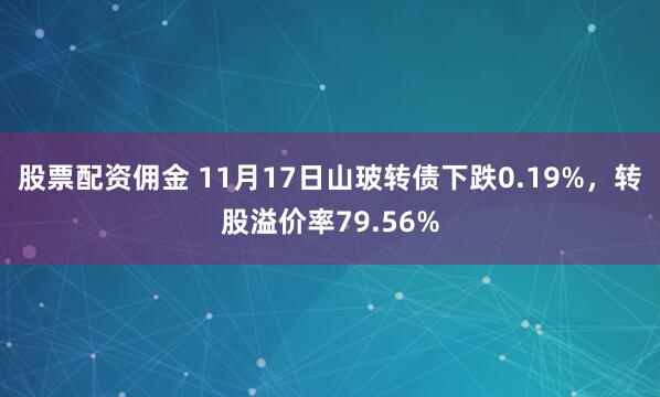股票配资佣金 11月17日山玻转债下跌0.19%，转股溢价率79.56%